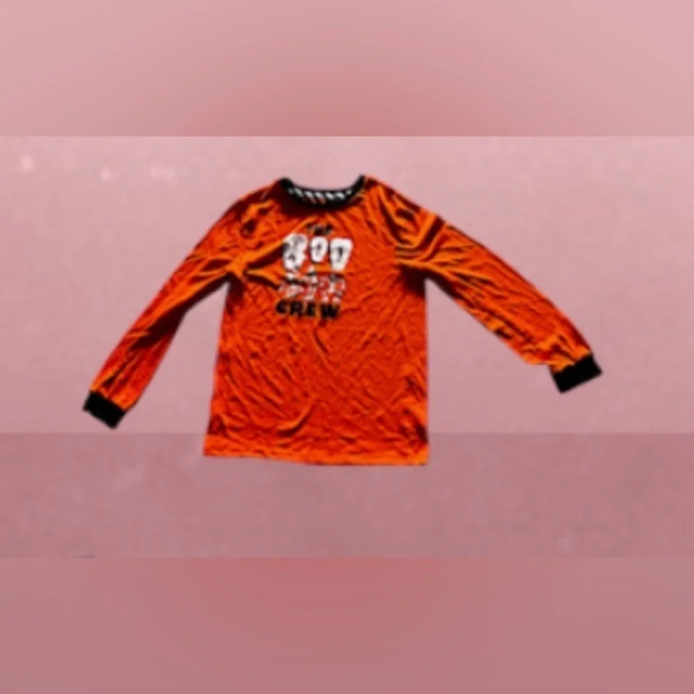 The Boo Crew Halloween Child Pajama Top XL/XG (14/16) Orange and black